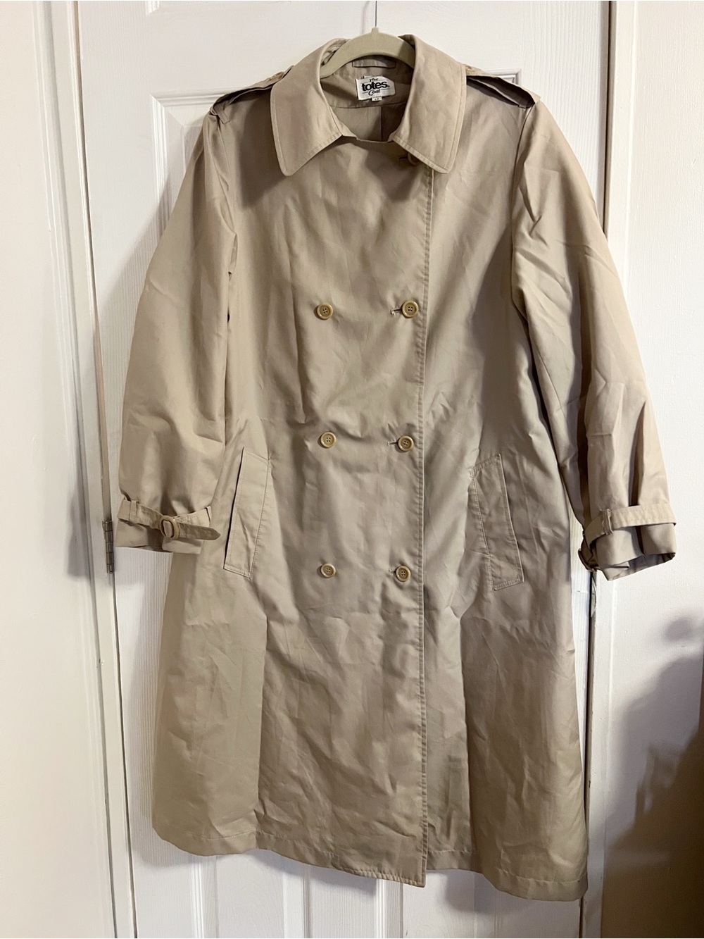 Vintage Light Beige Double-Breasted Trench Coat